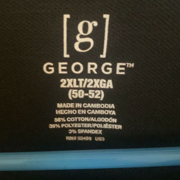 Pre Owned Men’s George Polo Shirt Black With White Accents Sz XXL Classic Style - Picture 9 of 9